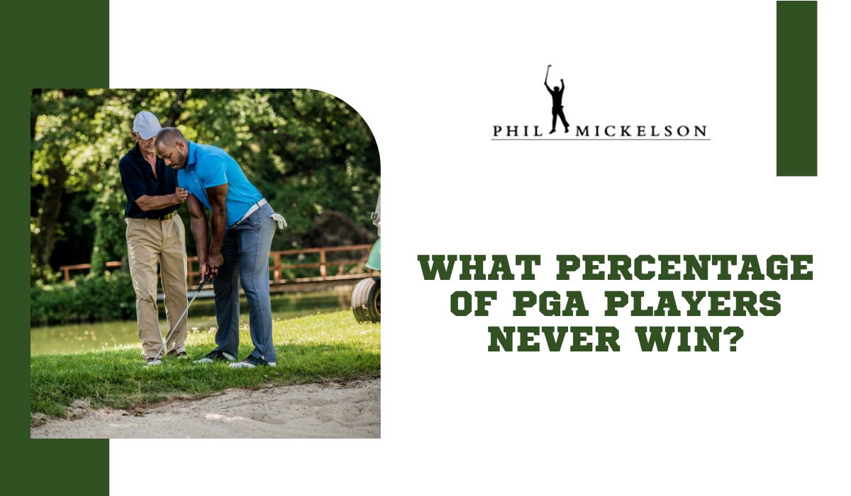 What percentage of PGA players never win?